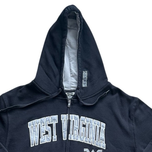 West Virginia Mountaineers Zip-Up Hoodie Sweatshirt Black Size L Student Alumni - Picture 3 of 11